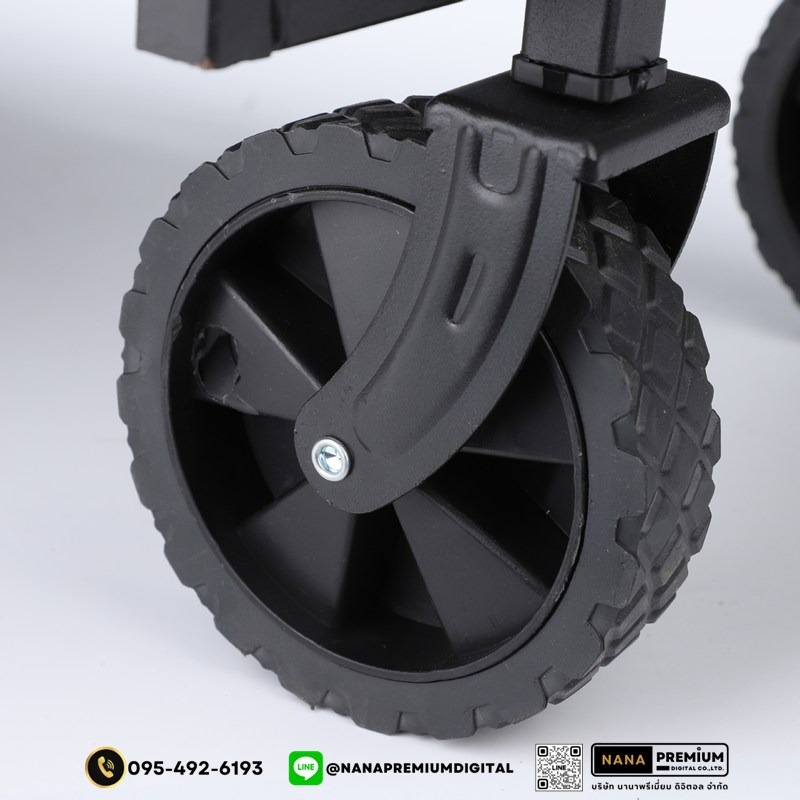 รถเข็นแคมป์ปิ้งกลางแจ้งแบบพับได้ พร้อมเบรก รถเข็นพกพา ล้อยาง 5-10 นิ้ว รับน้ำหนัก 250KG ผ้าอ็อกซ์ฟอร์ด ทนทาน