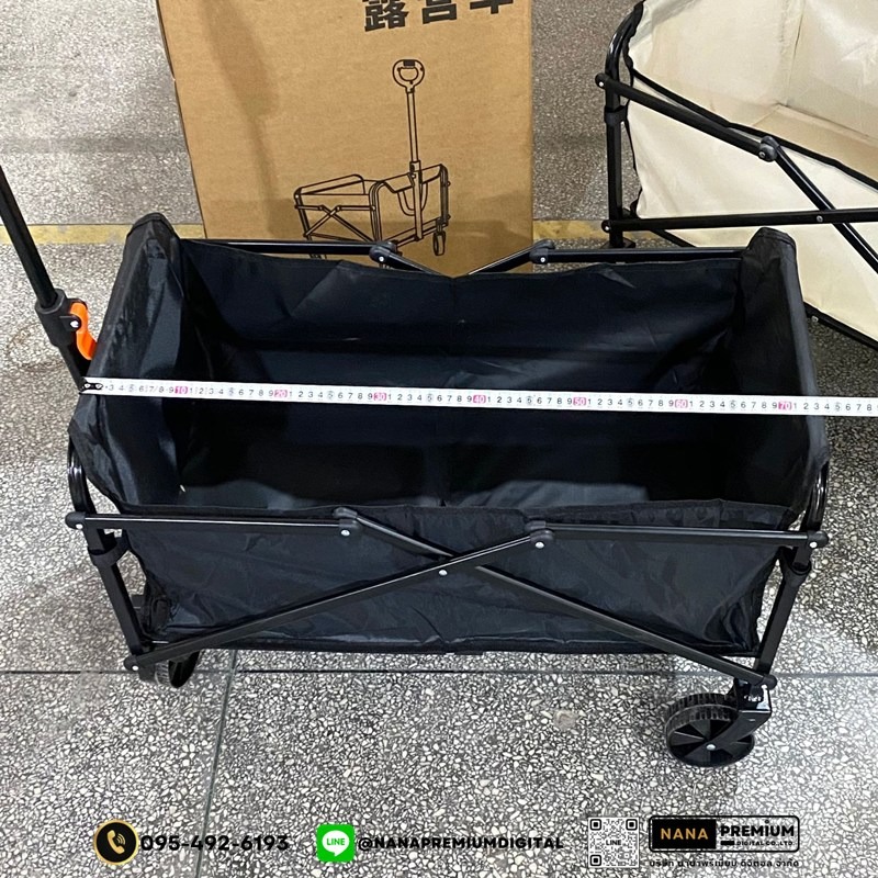 รถเข็นแคมป์ปิ้งกลางแจ้งแบบพับได้ พร้อมเบรก รถเข็นพกพา ล้อยาง 5-10 นิ้ว รับน้ำหนัก 250KG ผ้าอ็อกซ์ฟอร์ด ทนทาน