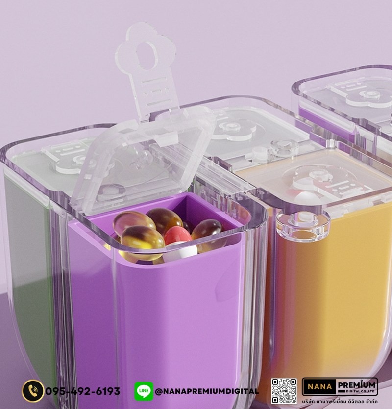 ตลับยาดีไซน์สวย รับผลิตกล่องยา รับสกรีนโลโก้กล่องยา กล่องวิตตามิน พลาสติกขนาดพกพา กล่องใส่ยา กล่องตลับ ใส่ยา กล่องยา ตลับยา แบบพกพา